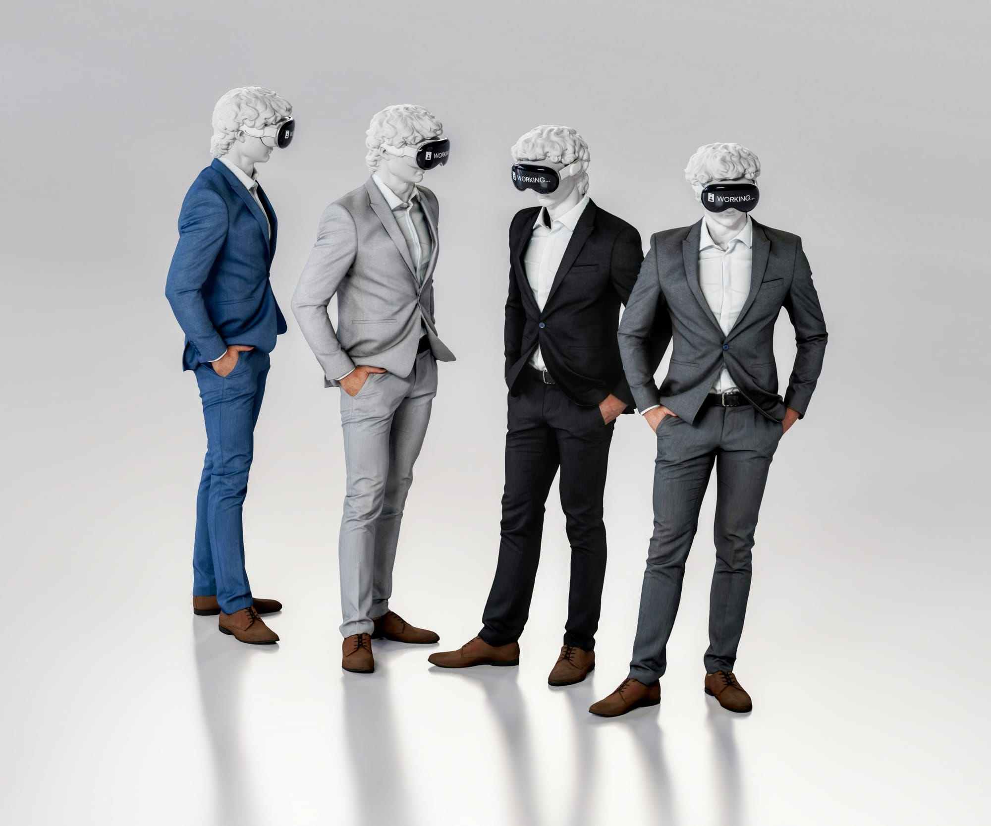 Men in suit with VR sets - VR workplace