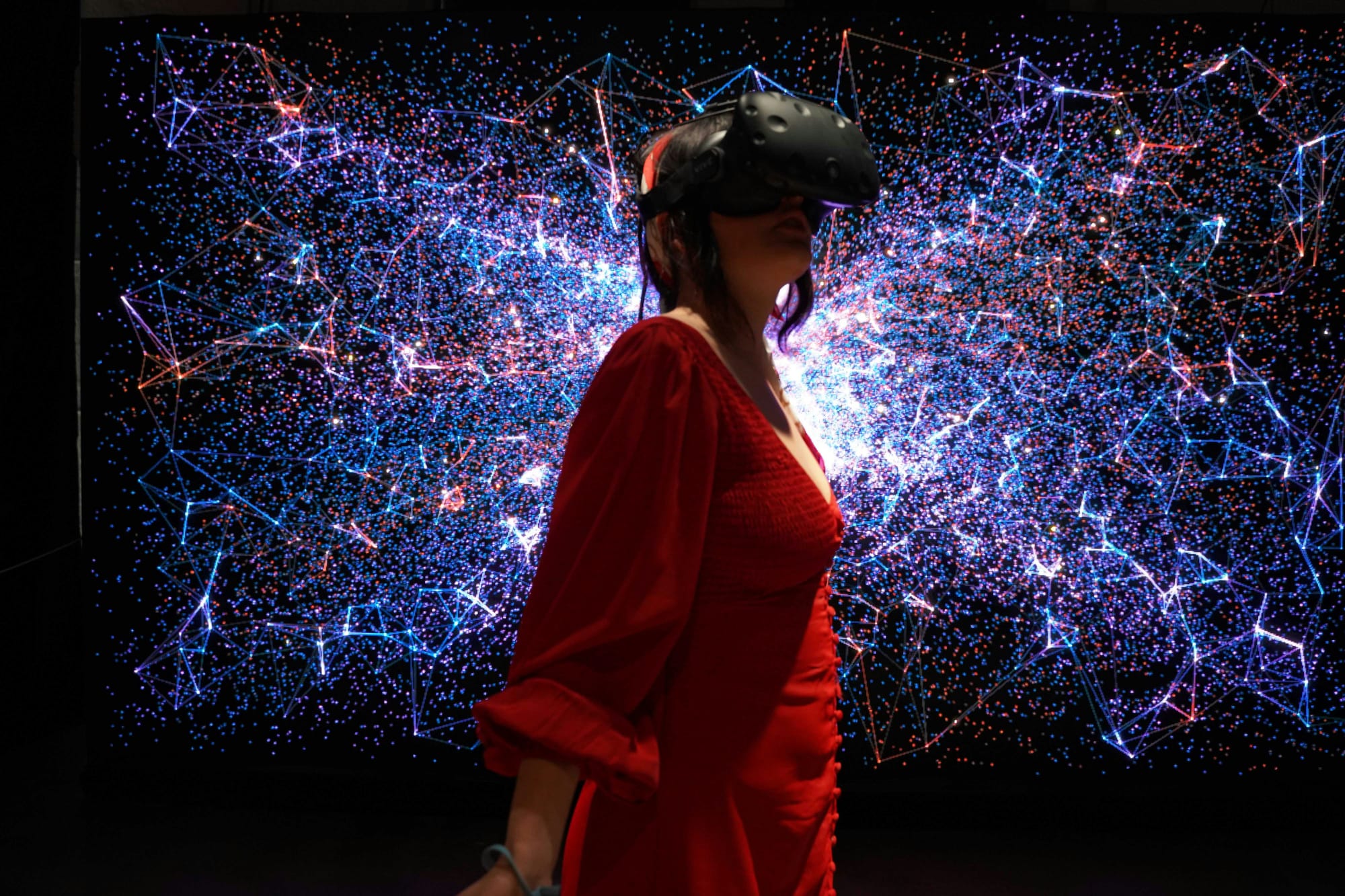 woman enjoying in the Virtual Reality Therapy