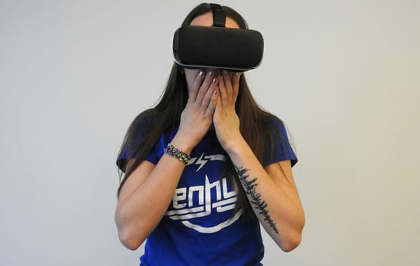 woman testing out products in VR Marketing